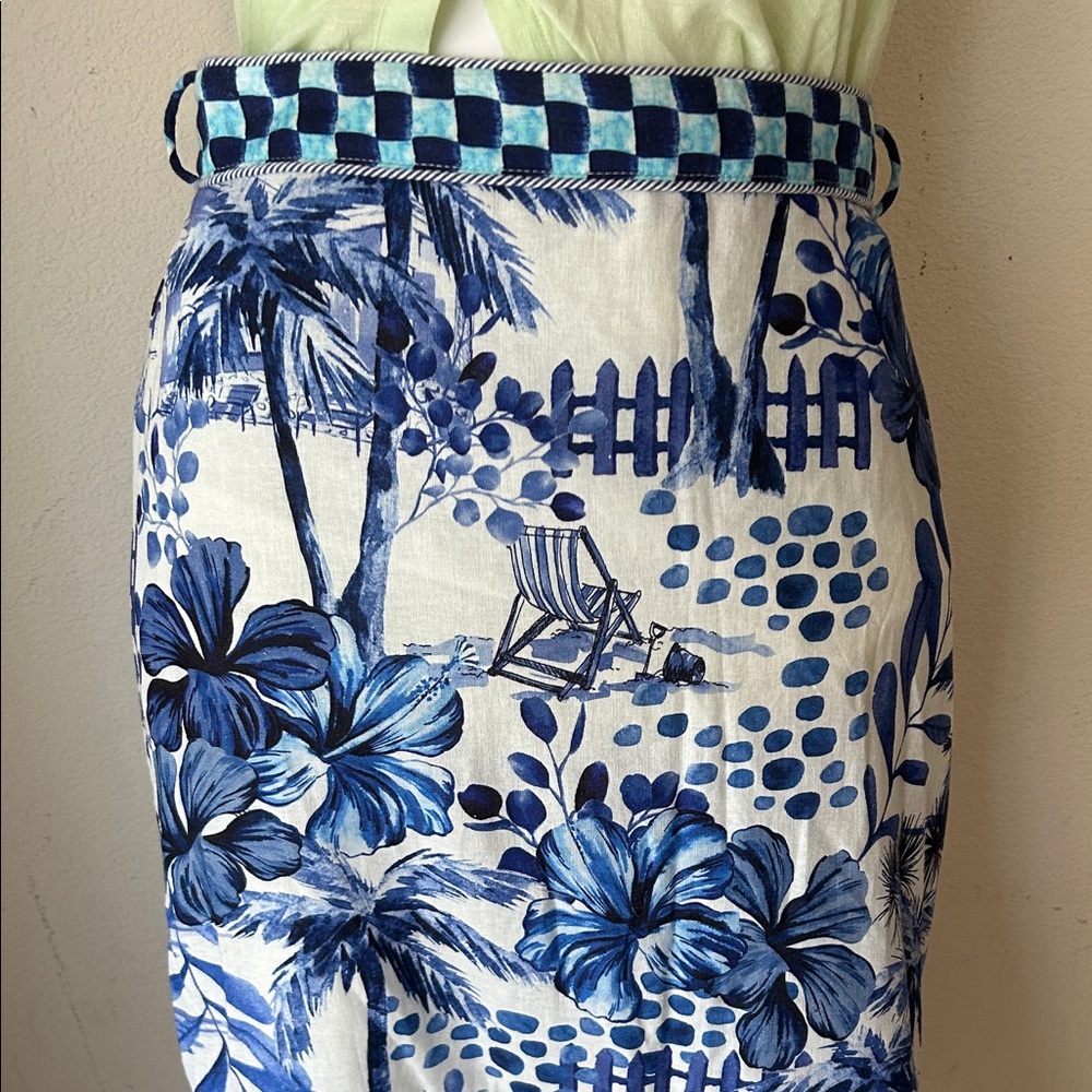 Blue Floral Women's Skirt - Picture 2 of 10